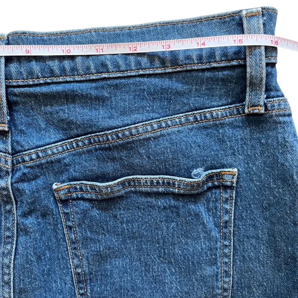 J.Crew Denim Button Front Mini Skirt Medium Wash Blue Size 29 High Waisted